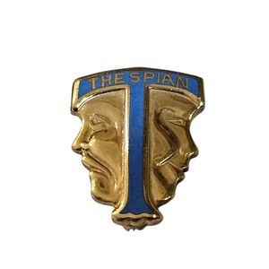 Vtg International Thespian Society ITS Member Pin Drama Theater Mask Gold Tone